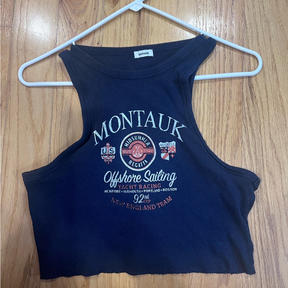 Garage Montauk Navy Tank Top
